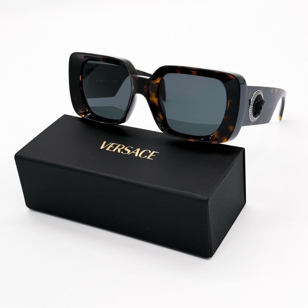 NEW VERSACE VE4473U 108/87 WOMEN HAVANA SQUARE SUNGLASSES VERSACE MOD 4473U